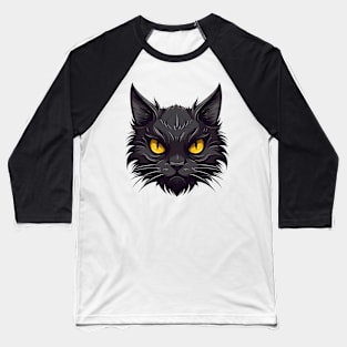 Black cat Baseball T-Shirt